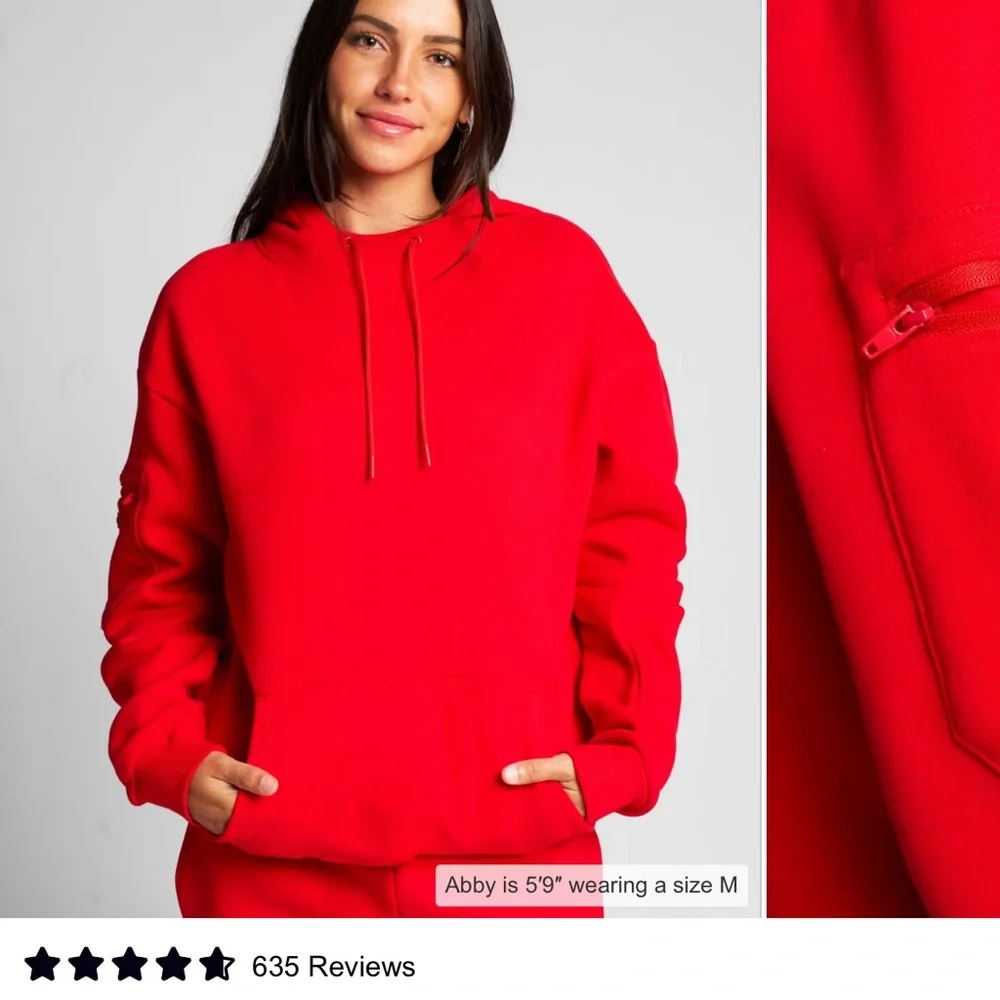 NWT Comfrt Airplane Travel Hoodie -Crimson Size Med - Picture 1 of 6